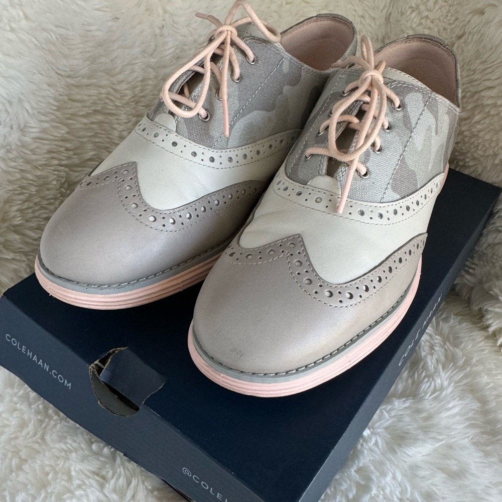 Women's Cole Haan OriginalGrand Wingtip in Gray-Camo, W26525